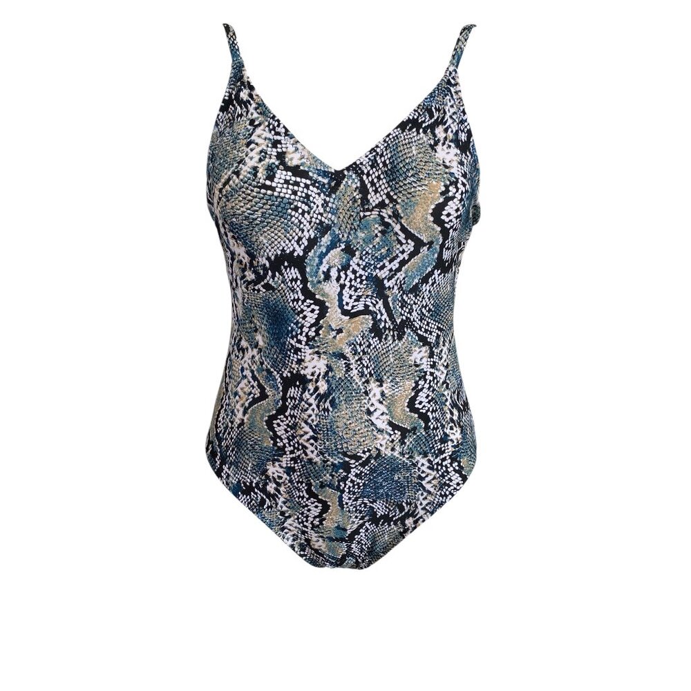 Shade & Shore women's size medium multi color snakeskin one piece swimsuit